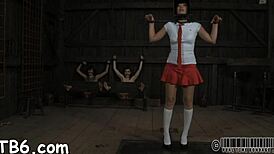 Lusty Collaring for Naughty Playgirl in Rough Bondage