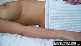 Jazmyn, that luscious booty MILF, gets slammed in doggystyle after sensual massage.