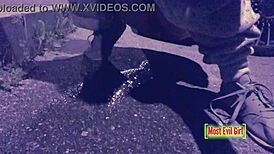 Girl Caught Pissing in Public Parking Lot at Night - Sex Tape