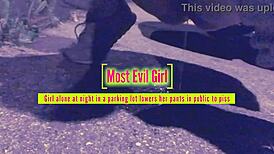 Girl Caught Pissing in Public Parking Lot at Night - Sex Tape