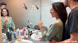 European teen itsxlilix performs wet blowjob on brunette