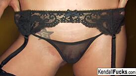 Kendall teases nude, masturbating her pussy with fetish touches.