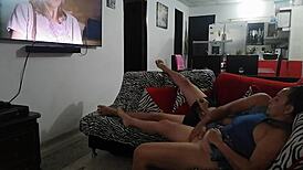 Watching TV WITH MY SISTER-IN-LAW WE GOT HOT SHE GAVE ME A GREAT BLOWJOB AND I PENETRATED HER VAGINA WELL
