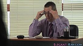 glam euro babe spits cum after hardcore blowjob 😈