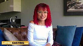 Petite Redhead Amateur Swallows Huge Cock!