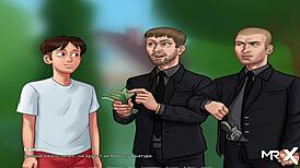 cheerleader blows wild in summertimesaga e2 58 😈