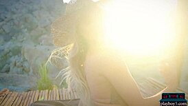 petite blonde model emma hix poses outdoors for playboy with amazing ass