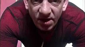 Bisexual crossdresser Mark Wright bends over, drinks piss, begs for assfuck