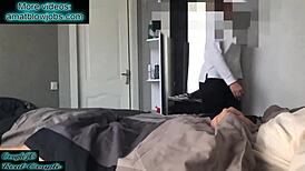 Stepsister catches me jerking with her panties and helps me cum