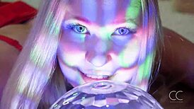 Blonde Girl with Big Tits Enjoys Christmas Fairy Tale Masturbation