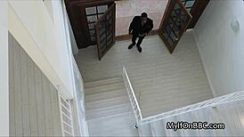 Busty secretary pleases boss's big black cock with sloppy blowjob 😏