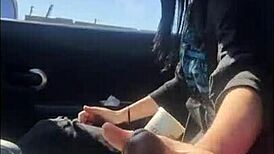 Lesbian Handjob In Car With Friend