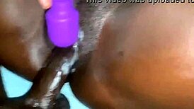 Vibrator on clit, step dad fucks raw