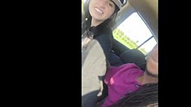 Lesbian Handjob In Car With Friend