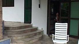 I freed the area for the pool cleaner to handle the brunette teen's natural features.