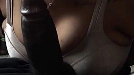 Busty toppy gives a deepthroat to big black cock