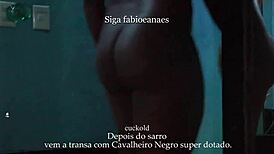 The hotwife fucks the well-endowed black knight in front of her cuckold husband.