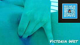 Victoria Wet Goes Wild Masturbating in Solarium!