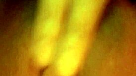 Horny petite latina slut masturbates close-up, fingering her shaved pussy until she cums hard.