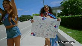 Cuban Big Tit Sluts Share Cock In Intense Foursome Action