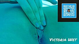 Victoria Wet Goes Wild Masturbating in Solarium!