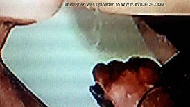 Hidden couple has close-up sex on bed