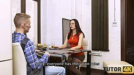 Tutor4k guy exposes fake tutor who takes his cock in her pussy