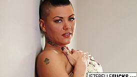 jezebelle bond teases and fingers her big tits and ass nude