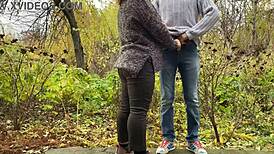 fat milf in tight pants knows how to hold my cock outdoors 😏