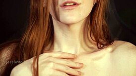 Hot Redhead Gives Intimate Jerk Off Instructions with Teasing and Piercing.