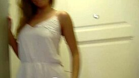 Teen Brunette Masturbates In Hallway To Loud Orgasm