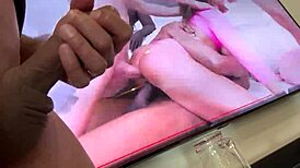 two cocks stretch asshole while jerking off intensely