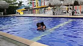 Pool Day Turns Hot With Neighbor Kissing