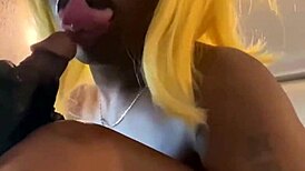 I can't believe how shy Keisha Minaj sucks my huge cock until I explode