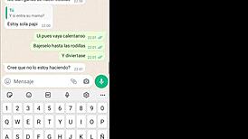 the young latina brunette chats on tinder, meeting new people in her web series