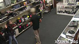 Beautiful Amateur Sucks And Blows Rough In Shop