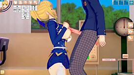 Watch Fate's Altria Pendragon get her big tits rubbed in this 3DCG hentai?