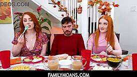 Lucky stud redheads Arietta Adams and Cherry Fae get their tight assholes pounded