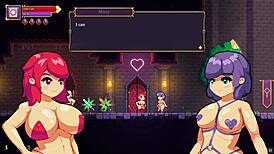 I watch scarlet maiden lesbian banging goblin with strapon in hentai game