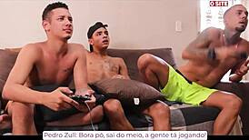 me and my friend making the naughty guy suck. feeling so horny.