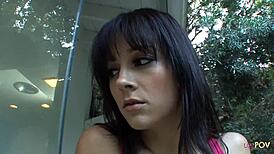 I grab her brunette head for the perfect angle in this amazing lesbian pussy fingering