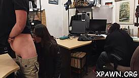 Beautiful Amateur Sucks And Blows Rough In Shop