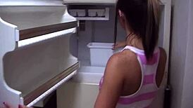 Ice cubes and fingers jacked at sensually by Kayden Krush