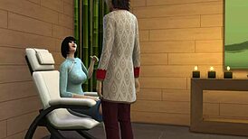 Asian Stepmom Massages Him After Work Visit