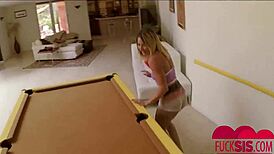 Excited woman shows off for maid's husband to fuck