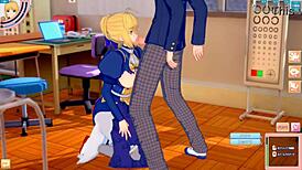 Watch Fate's Altria Pendragon get her big tits rubbed in this 3DCG hentai?