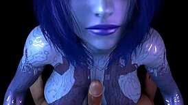 Cortana Delivers Intense Blowjob In POV Halo Parody!