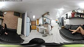 Lauren poses in black leather skirt and heels