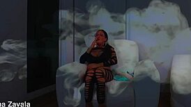 Brunette Latina Pornstar's First Anal with Fan Leads to Squirting Orgasm and Facial Cumshot