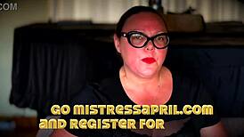 Dominatrix Mistress April Canes Bound Ebony Slave